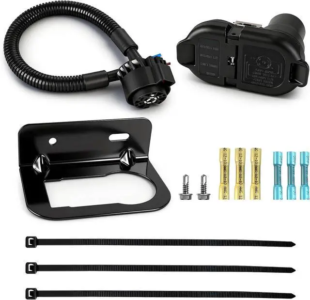 Alt view image 3 of 7 - USCAR 7 & 4 Pin Trailer Wiring Harness Kit with Mounting Bracket, Dual Plug Adapter, Tow Hitch Receiver for Multi-Tow Pickup Trucks, Compatible with Ford, Chevy, GMC, Dodge Ram