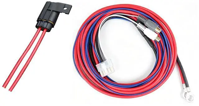 Main image of 10-pin Power Speaker RCA Harness Plug Compatible with Kicker Hideaway (HS8) 11HS8 46HS10 BassStation PT8 PT10 PH12 PHD12 PT250 Fuse 12AWG Power and Ground Wire