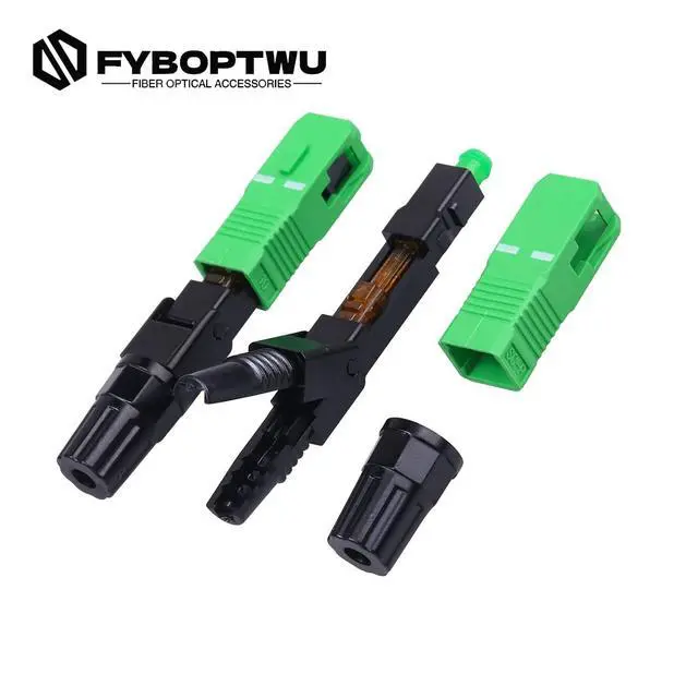 Alt view image 4 of 6 - 40 pcs SC-APC Fiber Optic Quick Assembly Connector Fiber Optic Fast Connectors Singlemode 9/125 Mechanical Connectors Adapter for 2mm x 3mm Butterfly Fiber Cable
