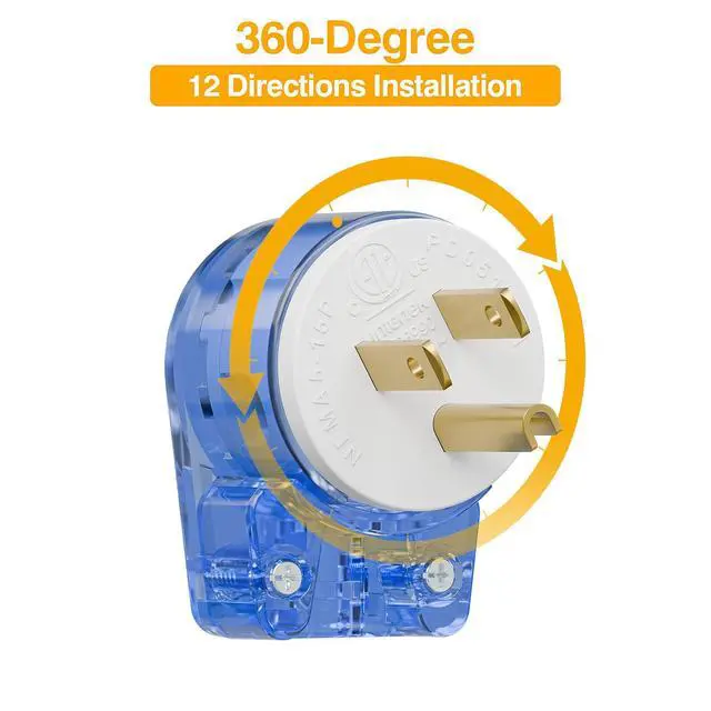 Alt view image 2 of 7 - 10 Pack Nema 5-15P Plug, 15A 125V 90 Degree Right Angle Plug