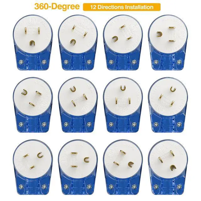 Alt view image 4 of 7 - 10 Pack Nema 5-15P Plug, 15A 125V 90 Degree Right Angle Plug