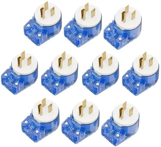 Main image of 10 Pack Nema 5-15P Plug, 15A 125V 90 Degree Right Angle Plug