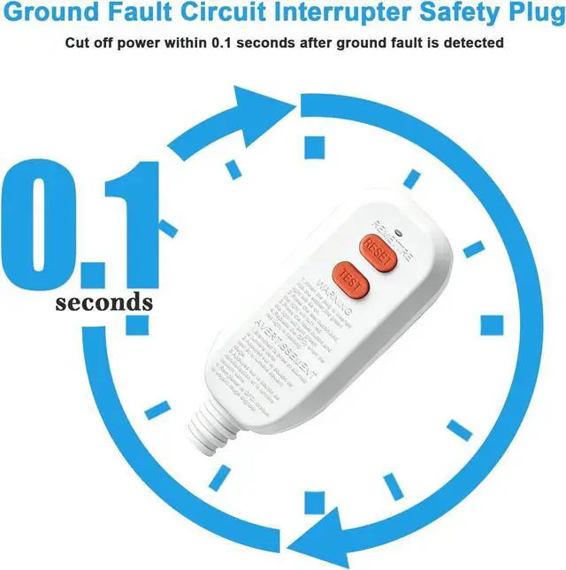 Alt view image 3 of 7 - 2 Prong GFCI Power Strip with 6 Outlets &3 USB Ports,9.84FT,White
