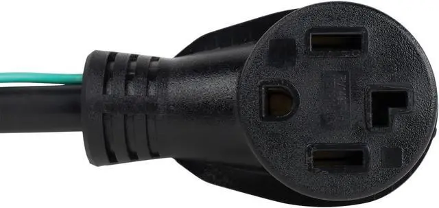 Alt view image 4 of 7 - 3-Prong to 4-Prong Dryer Plug Adapter, Convert 4 Prong Dryer Plug to 3 Prong Wall Outlet with Ground Wire 30A, 250V, 10AWG, 1.5-feet