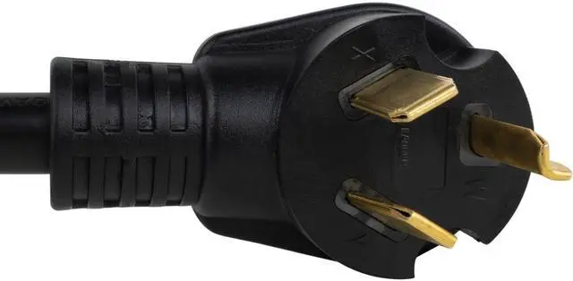 Alt view image 3 of 7 - 3-Prong to 4-Prong Dryer Plug Adapter, Convert 4 Prong Dryer Plug to 3 Prong Wall Outlet with Ground Wire 30A, 250V, 10AWG, 1.5-feet