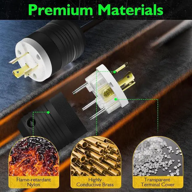 Alt view image 5 of 7 - 2 Set NEMA L6-30P and NEMA L6-30R Locking Plug and Connector, Generator Twist Lock Plug Adapter, 30 Amp 250V 2 Pole 3 Wire Grounding, Industrial Grade Heavy Duty, UL Listed E355464