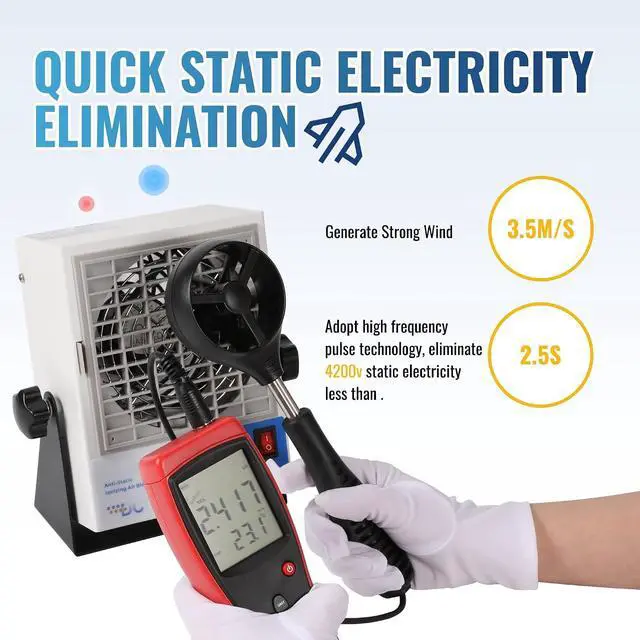 Alt view image 2 of 7 - Ionizing Air Blower New DC Type Anti Static Ionizer Electro-Static Discharge Ionizer Static Fan Electrostatic Elimination Discharge Static Ionizer
