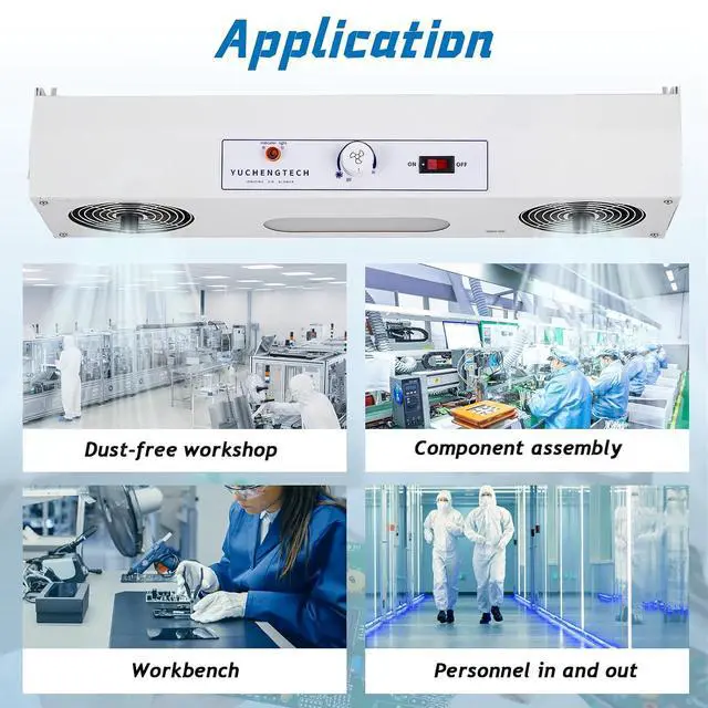 Alt view image 7 of 7 - Ionizing Air Blower Anti Static Ionizer Static Eliminator Anti Static Blower Suspended 110V (2-Fan, with Light)