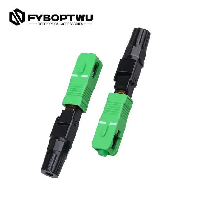 Alt view image 5 of 6 - 40 pcs SC-APC Fiber Optic Quick Assembly Connector Fiber Optic Fast Connectors Singlemode 9/125 Mechanical Connectors Adapter for 2mm x 3mm Butterfly Fiber Cable