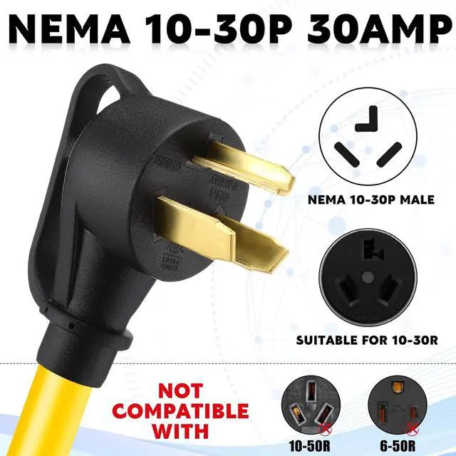 Alt view image 3 of 6 - 1.8FT 30 to 20 Amp 110V Dryer Distribution Adapter Compatible with NEMA 10-30P to 4X 5-20R/ 5-15R, 3 Prong Dryer Wall Socket to 4X Household Outlet with 20A Circuit Breaker, ETL Listed