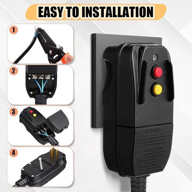 Alt view image 3 of 7 - 3Pcs GFCI Replacement Plug GFCI Adapter Parts 3-Prongs 15 Amp Auto-Reset 120V Outdoor Waterproof Plug Assembly Ground Fault Circuit Interrupter for Pressure Washer Pool Pump Pool Pump