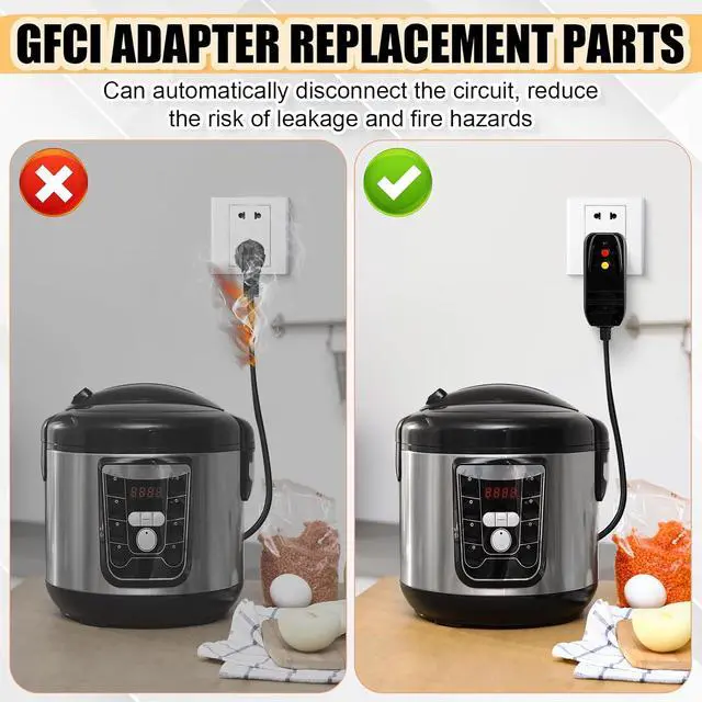 Alt view image 5 of 7 - 3Pcs GFCI Replacement Plug GFCI Adapter Parts 3-Prongs 15 Amp Auto-Reset 120V Outdoor Waterproof Plug Assembly Ground Fault Circuit Interrupter for Pressure Washer Pool Pump Pool Pump