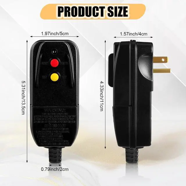 Alt view image 4 of 7 - 3Pcs GFCI Replacement Plug GFCI Adapter Parts 3-Prongs 15 Amp Auto-Reset 120V Outdoor Waterproof Plug Assembly Ground Fault Circuit Interrupter for Pressure Washer Pool Pump Pool Pump