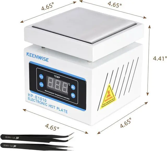 Alt view image 6 of 7 - 110V 360W Soldering Hot Plate, Electric Hot Plate, LED Microcomputer Electric Preheat Soldering Station Welder Hot Plate Rework Heater Lab 100X100mm (3.94 * 3.94in) Plate