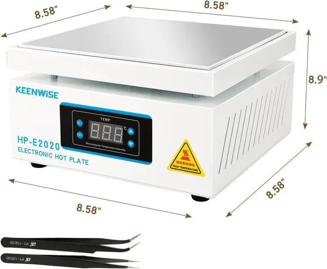 Alt view image 7 of 7 - 110V 1080W Soldering Hot Plate, Electric Hot Plate, LED Microcomputer Electric Preheat Soldering Station Welder Hot Plate Rework Heater Lab 200X200mm (7.87 * 7.87in) Plate