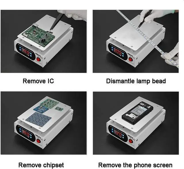 Alt view image 4 of 6 - Preheating Station for Mobile Heating Phone Screen Replacement Electric Heating Plate Electronic Heating Table Welder Hot Plate Microcomputer Constant Temperature 0-200 (US Plug)