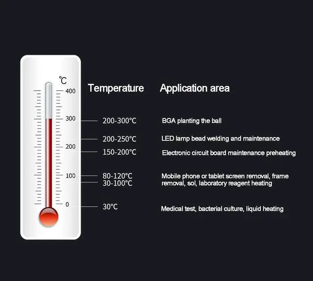 Alt view image 3 of 6 - Preheating Station for Mobile Heating Phone Screen Replacement Electric Heating Plate Electronic Heating Table Welder Hot Plate Microcomputer Constant Temperature 0-200 (US Plug)