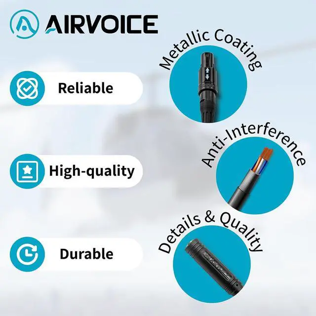 Alt view image 4 of 6 - General Aviation GA Plugs to 6 Pin Lemo Headset Adapter, GA Twin-Plug PJ-068 PJ-055 to 6 Pin Lemo Plug Connector, Black