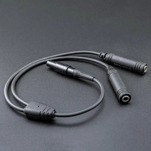 Alt view image 3 of 6 - General Aviation GA Plugs to 6 Pin Lemo Headset Adapter, GA Twin-Plug PJ-068 PJ-055 to 6 Pin Lemo Plug Connector, Black
