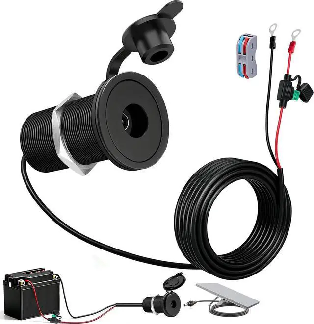 Main image of 12V-48V to 30V 3.5A Waterproof Wall Pass Through Kit for Starlink Mini Power Supply Cable, DC Step Up Converter Power Adapter for RV Camping Battery Pack Boat (16.4FT/5M O-ring battery terminals)