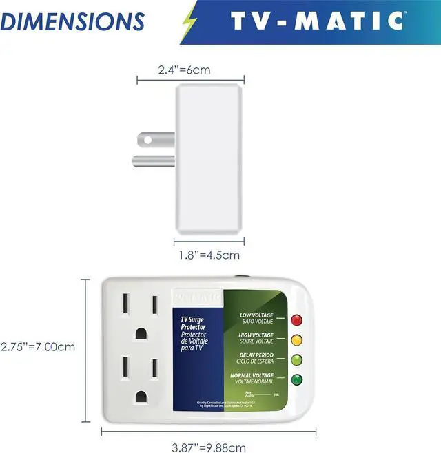 Alt view image 5 of 6 - Electronic Voltage & Surge Protector for Smart TV, Game Consoles and Entertainment Center, Protects Against High and Low Voltage, Brownout, Spikes, Power Failure