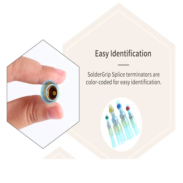 Alt view image 2 of 7 - 40pcs Waterproof Heat Shrink Solder Closed-End Wire Connector, Sealed Insulation Solder Terminal Sleeve