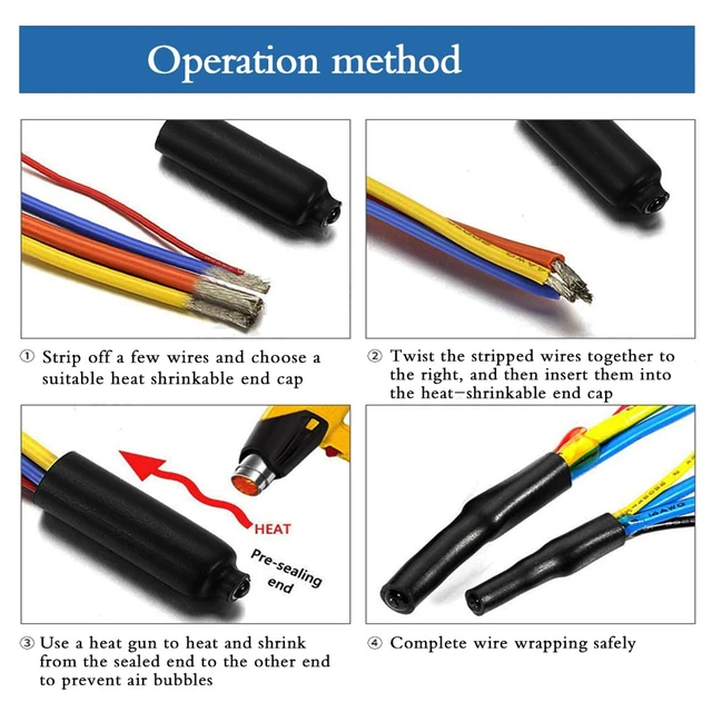 Alt view image 3 of 7 - 420PCS Waterproof Adhesive-Lined Heat Shrink End Caps Tubing, Marine Grade Sealed for Electrical Wire & Cable