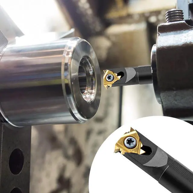 Alt view image 7 of 7 - 1/2" & 5/8" Threading Tool Holder Combo, Internal & External 16ER 16IR Indexable Threading Kit, Nitrided Precision for Metal Lathe, 10pcs Inserts Included