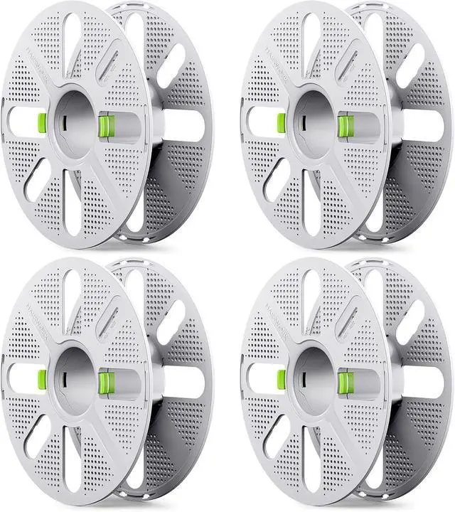 Main image of Quick-Swap Reusable Spool for Refill Filament, Two-Finger Press Design, Compatible with Bambu Lab 3D Printers, 4 pcs