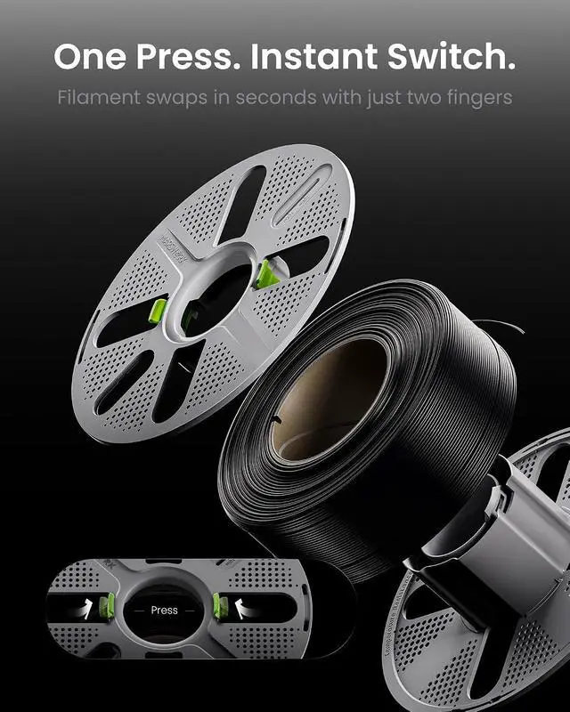 Alt view image 2 of 3 - Quick-Swap Reusable Spool for Refill Filament, Two-Finger Press Design, Compatible with Bambu Lab 3D Printers, 4 pcs