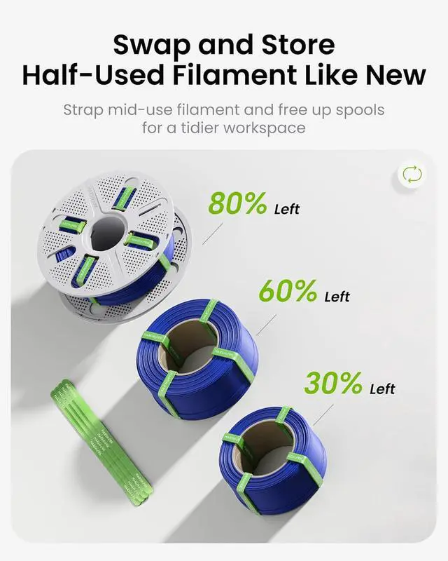 Alt view image 3 of 3 - Quick-Swap Reusable Spool for Refill Filament, Two-Finger Press Design, Compatible with Bambu Lab 3D Printers, 4 pcs