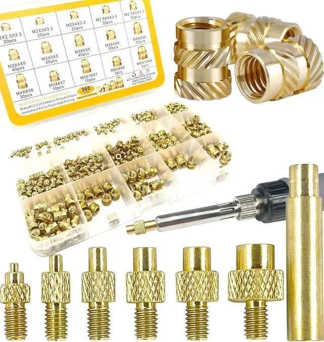 Alt view image 3 of 7 - Heat Set Insert tip Tool Vertical Heat Pressing Machine Heat Brass Inserts 3D Printing and 360pcs Thread Knurled Nut M2 M2.5 M3 M4 M5 M6 (Heat Set Insert Tool)