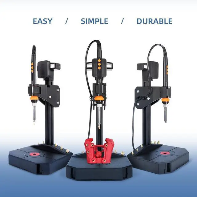 Alt view image 6 of 7 - Vertical Heat Set Insert Tool Pressing Machine with 90W Soldering Iron, Heat Set Tips M2-M8, 30PCS Brass Nuts Threaded Inserts for 3D Printed Part