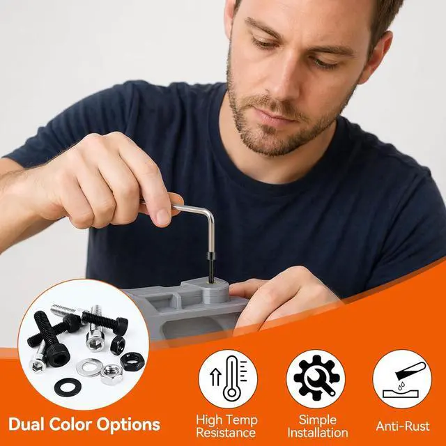 Alt view image 4 of 7 - Threaded Inserts Set, 750Pcs Heat Set Inserts Nuts Bolts with M2 M3 M4 M5 M6 Insert-Tip, 60W Soldering Iron, Tweezer and Holder, for 3D Printer Parts or Plastic Parts