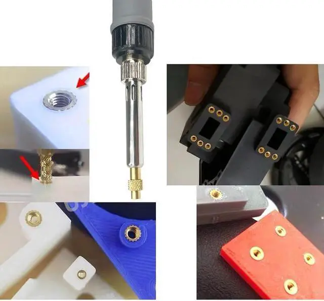 Alt view image 2 of 4 - Heat Set Insert tip Tool Vertical Heat Pressing Machine Heat Brass Inserts 3D Printing Thread Knurled Nut M2 M2.5 M3 M4 M5 M6 (Heat Set Insert)