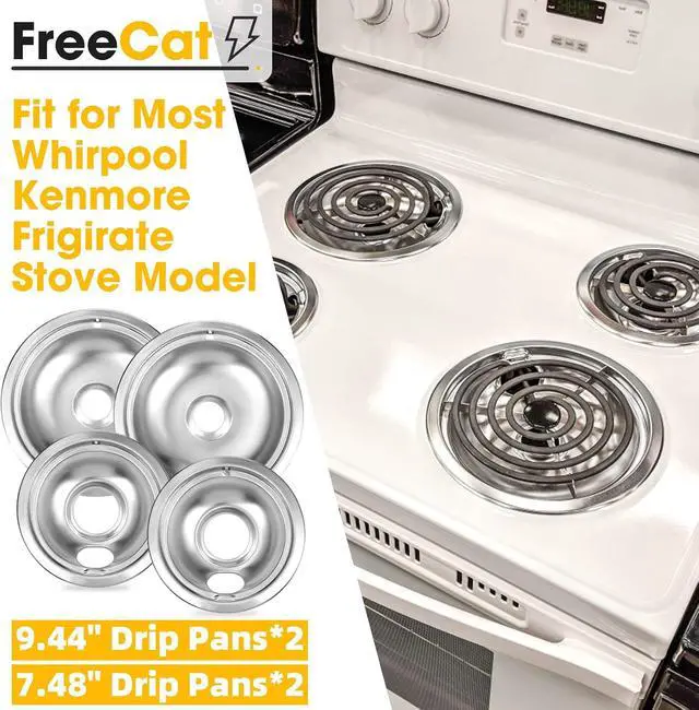 Alt view image 2 of 7 - MP22YA Electric Stove Burner Element Replacement Set & W10290350 W10290353 4 Pack Drip Pans - Perfectly Fit Whirpool Electric Range Stove Top