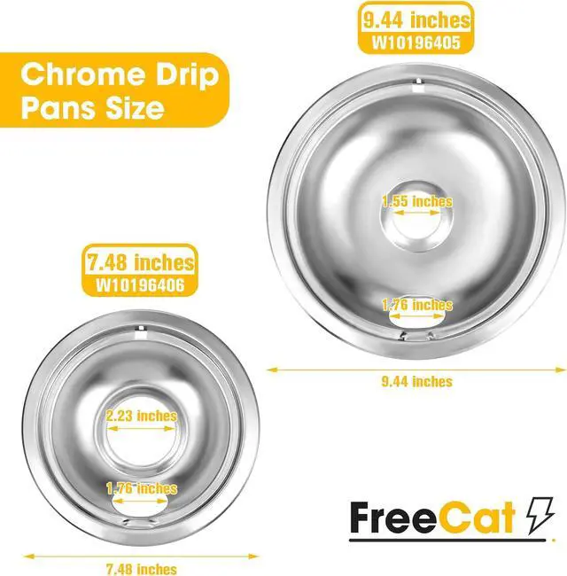 Alt view image 4 of 7 - MP22YA Electric Stove Burner Element Replacement Set & W10290350 W10290353 4 Pack Drip Pans - Perfectly Fit Whirpool Electric Range Stove Top