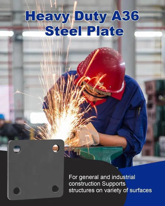 Alt view image 4 of 6 - 4 Pcs 6 X 6 X 1/4 Inch A36 Steel Plate Hot Rolled with 4 Holes