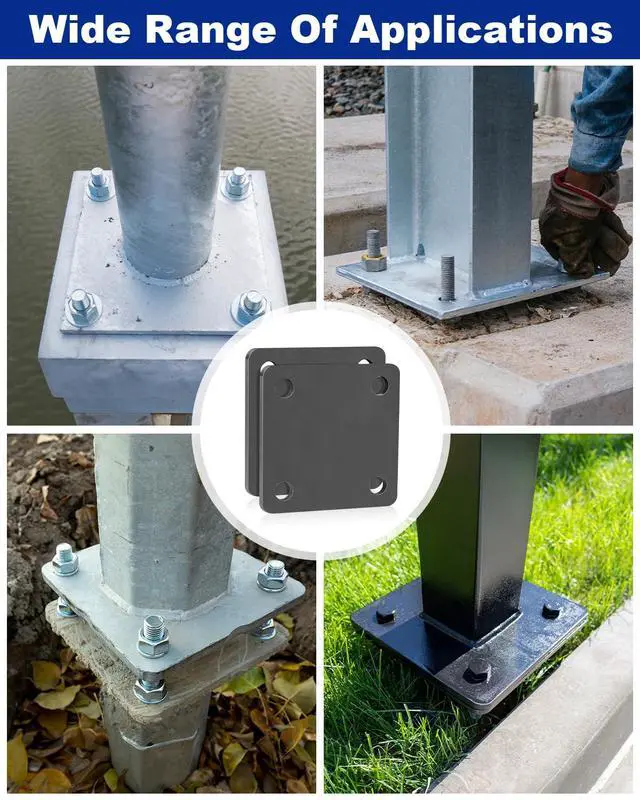 Alt view image 6 of 6 - 4 Pcs 6 X 6 X 1/4 Inch A36 Steel Plate Hot Rolled with 4 Holes
