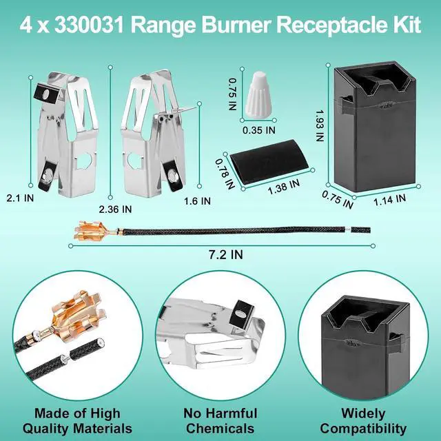 Alt view image 4 of 7 - 5304430149 5304430150 Porcelain Drip Pan Set & MP22YA Electric Range Burner Element Unit Set with 330031 Range Burner Receptacle Kit Compatible with Frigidaire Kenmore Range Oven/Stove by