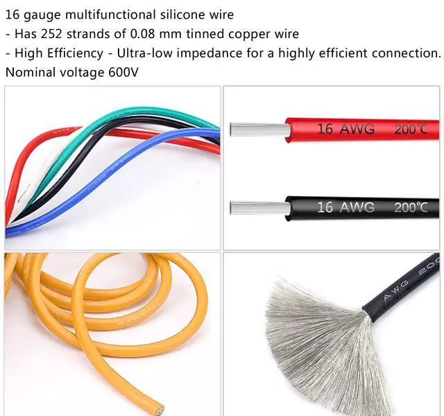 Alt view image 6 of 7 - 16AWG 5 Colors Silicone Electrical Wire Kit Hook Up Cable for Electronics DIY Work Solid Wire Spool Included Electrical Stranded Tinned Copper Wire and Tools (5x13ft Coil)