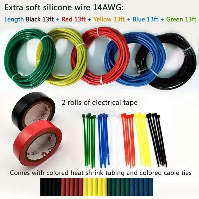 Alt view image 7 of 7 - 16AWG 5 Colors Silicone Electrical Wire Kit Hook Up Cable for Electronics DIY Work Solid Wire Spool Included Electrical Stranded Tinned Copper Wire and Tools (5x13ft Coil)