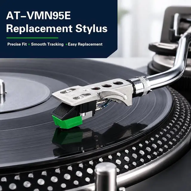 Alt view image 5 of 7 - AT-VMN95E Replacement Stylus Compatible with Audio-Technica VM95E & AT-LP120X-USB Turntables Compatible with VM95E / VM95EN / VM95ML / VM95SH Elliptical Diamond Turntable Needle