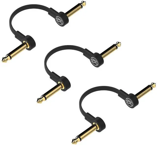 Main image of Guitar Flat Patch Cables (Pack of 3) - 24 Inch C-Shape Ultra-Thin