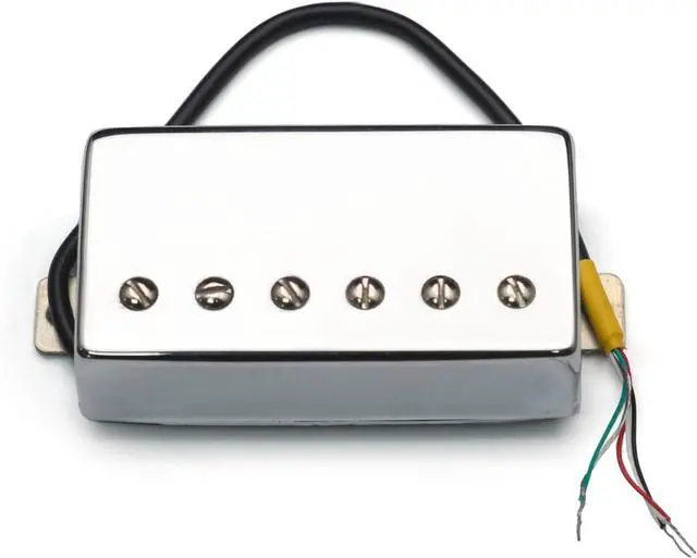 Alt view image 7 of 7 - Alnico 2 Humbucker Guitar Pickup 4 Coil Cable 7.5k/8.6k Coil Splitting with Brass Cover Alnico II Pickup for LP Guitar Chrome (7.5k/8.6k)