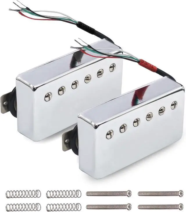 Main image of Alnico 5 Humbucker Guitar Pickup 4 Coil Cable 7.5k/16.6k Coil Splitting Alnico V Pickup for LP Guitar Chrome