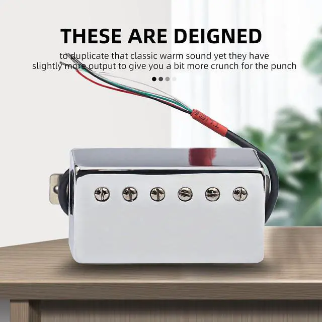 Alt view image 3 of 7 - Alnico 5 Humbucker Guitar Pickup 4 Coil Cable 7.5k/16.6k Coil Splitting Alnico V Pickup for LP Guitar Chrome