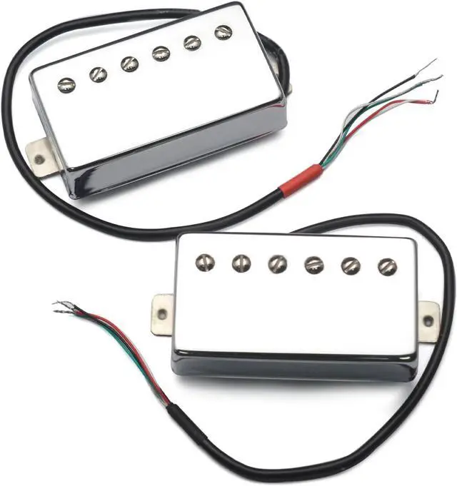 Alt view image 7 of 7 - Alnico 5 Humbucker Guitar Pickup 4 Coil Cable 7.5k/16.6k Coil Splitting Alnico V Pickup for LP Guitar Chrome