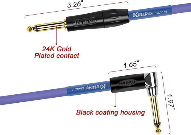Alt view image 4 of 4 - Cable IMK-182BFGL-30/BLF 1/4" Premium Coil Instrument Cable, 30', Purple Translucent