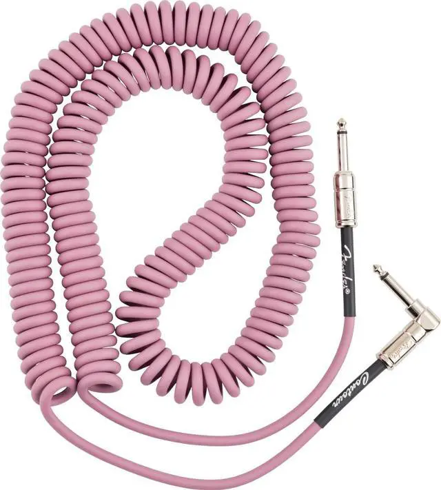 Main image of Contour Coiled Instrument Cable, Guitar Accessories, Straight/Angle, Burgundy Mist, 30 ft
